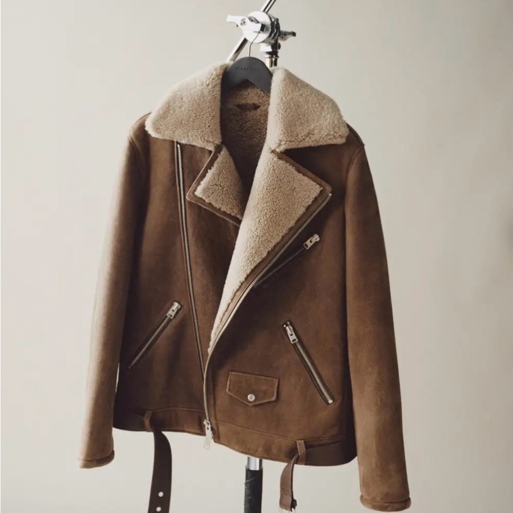 Allsaints Terro Shearling Biker Jacket - Picture 2 of 8
